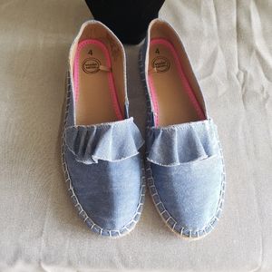 Girls Size 4 Demin Loafers NWOT